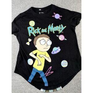 Rick And Morty T Shirt‎ Black Cartoon Network Graphic T Youth XL 15-17